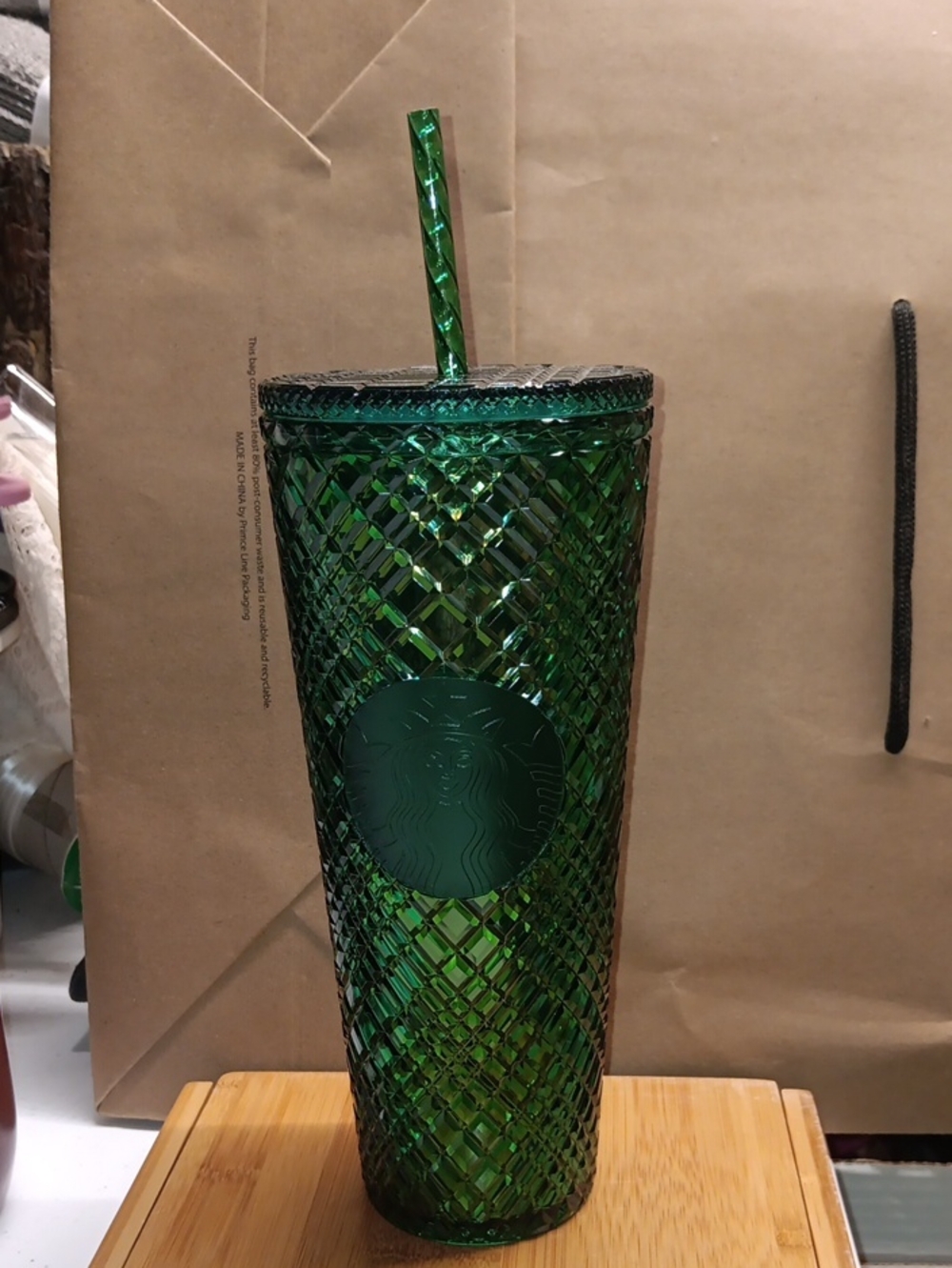 Starbucks Rare Holiday 2021 Emerald Textured Tumbler with Straw NWT